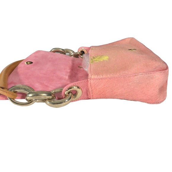 ESCADA pink with metallic gold accents pony handbag - Picture 7 of 12